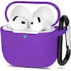 Front. Entronix - Entronix AirPods 4th Generation Case - Soft-Touch Liquid Silicone Protection - Purple.