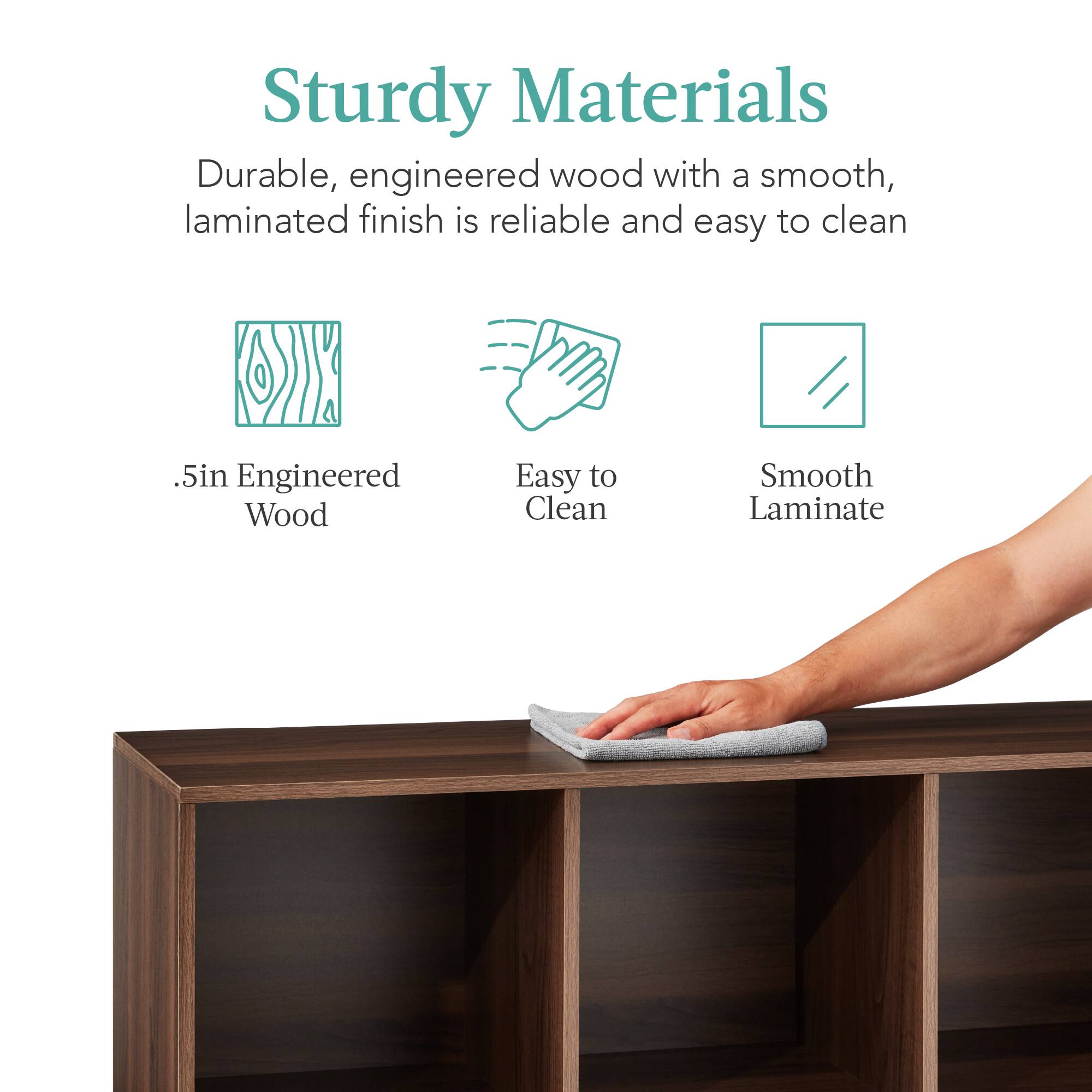 Sturdy Materials: Durable, engineered wood with a smooth, laminated finish is reliable and easy to clean. 

- .5in Engineered Wood
- Easy to Clean
- Smooth Laminate