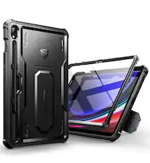 Front. Dexnor - Hard Shell Case for Samsung Galaxy Tab S10 Lite /S10 FE/S9 FE with Screen Protector, Kickstand,Pen Holder - Black.