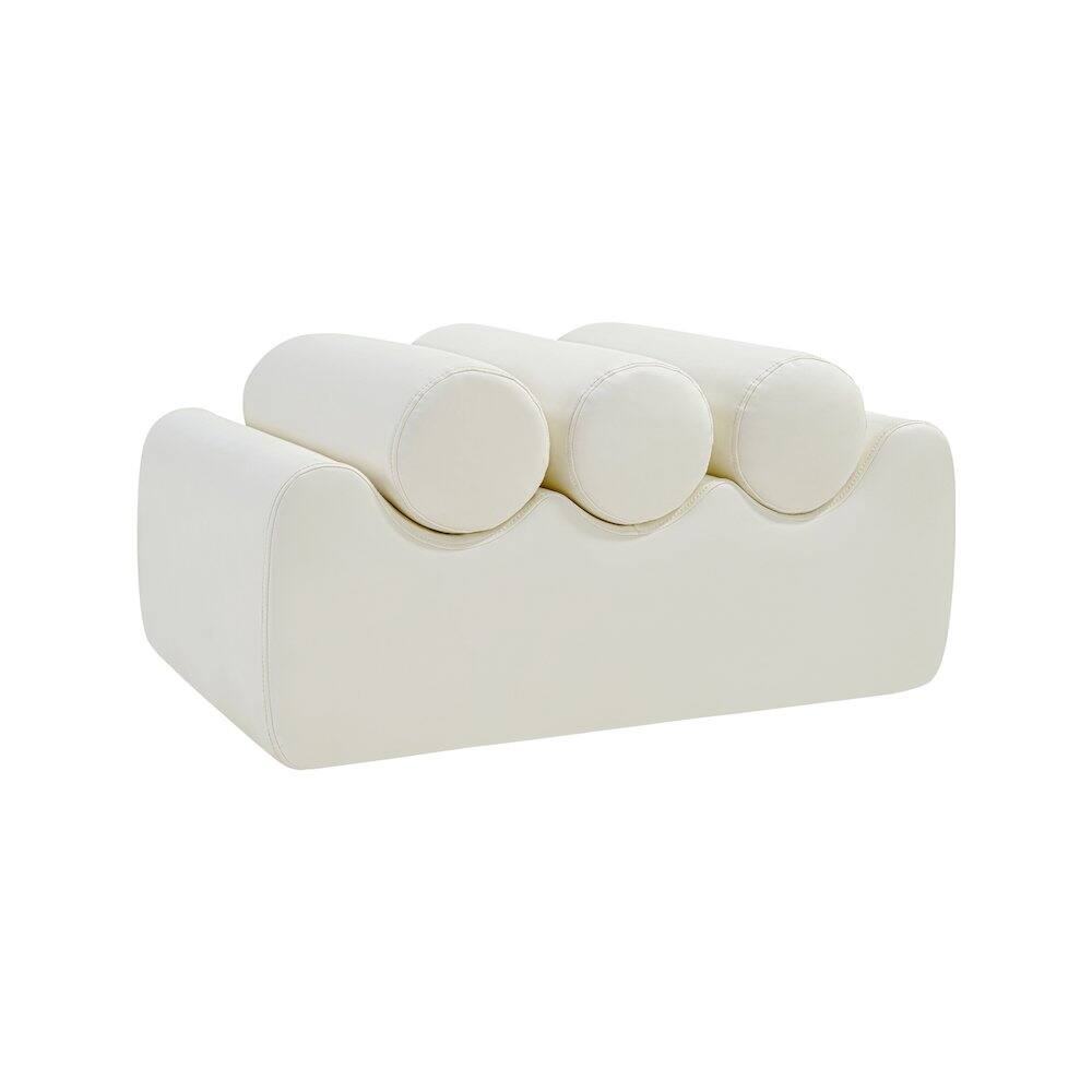 Alt View 4. Meridian Furniture - Rumble Cream Vegan Leather Bench - Beige.