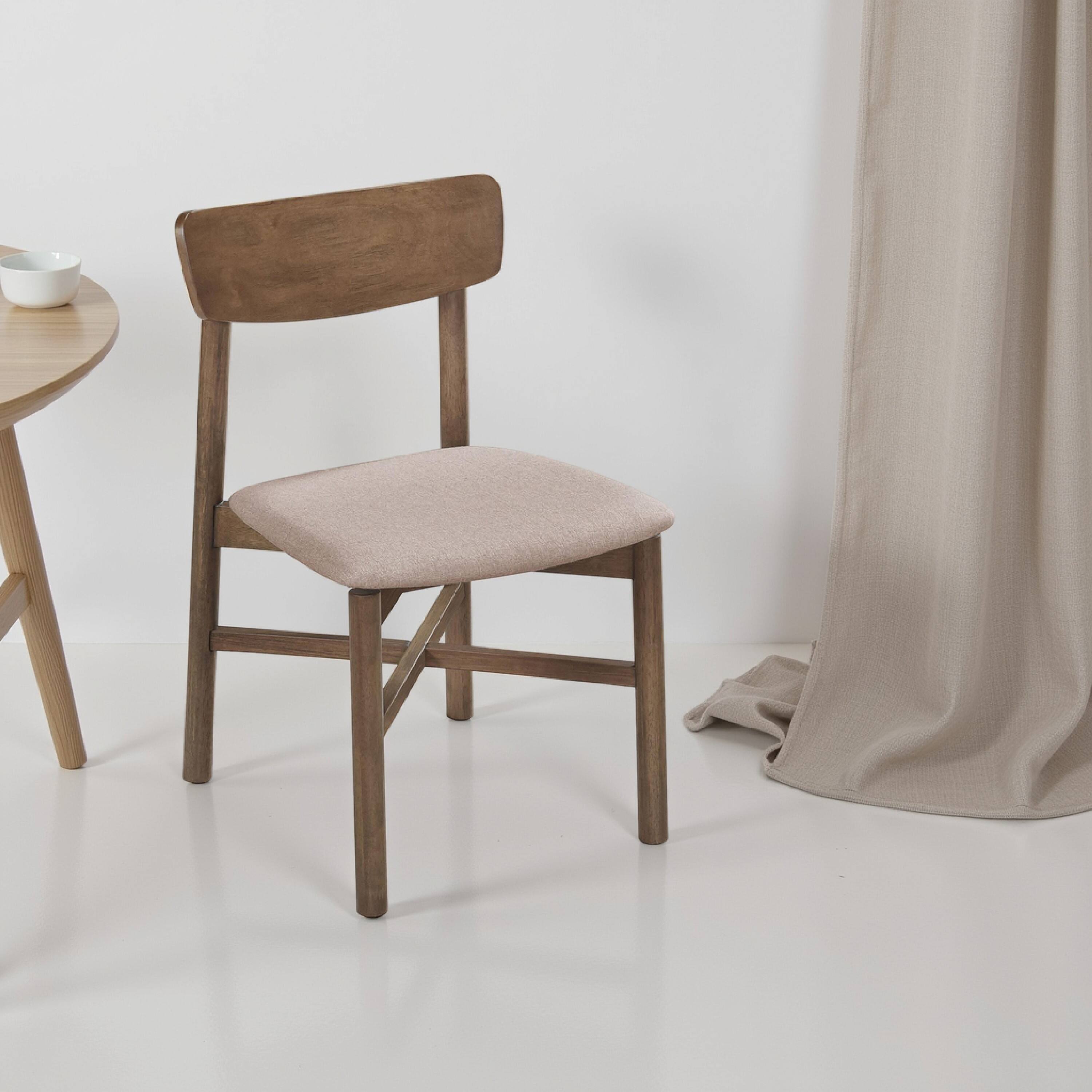 Alt View 5. Manhattan Lane - Rida Accent Dining Chair Set of 2, Gray Fabric, Dark Brown Hardwood - Brown, Gray.