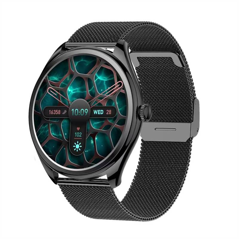 SKRAN - Smart Watch with Bluetooth Calling - Heart Rate Monitoring, Voice Assistant and Sports Features - Milanese Steel Strap - Black - (2026)