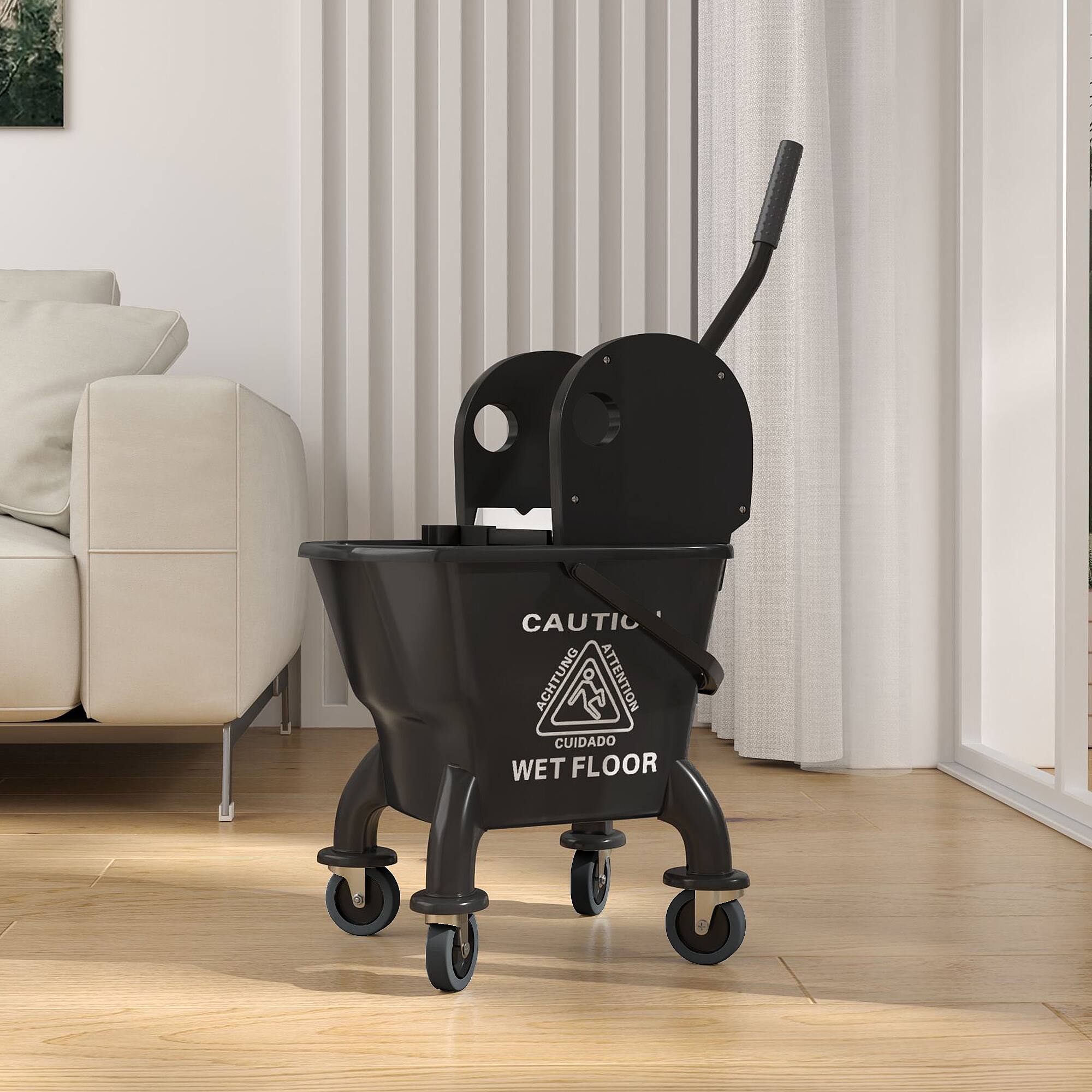 CAUTIC, ATTENTION, CUIDADO, WET FLOOR