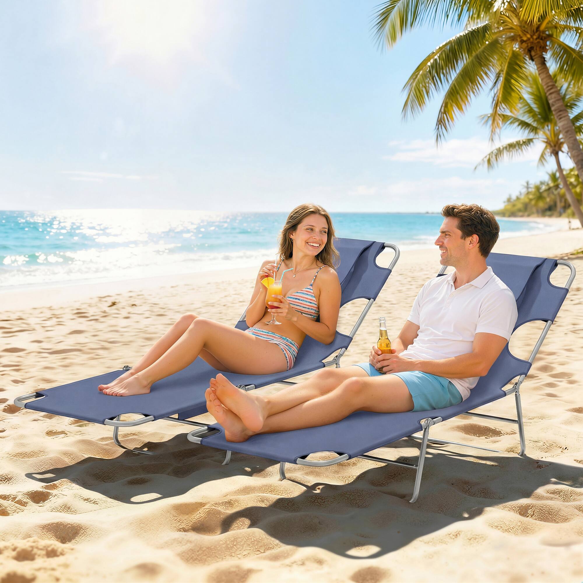 Alt View 1. Outsunny - Tanning Chairs with Face Hole, 5-Level Adjustable Outdoor Chaise Lounge Chair with Pillow for Beach - Gray.