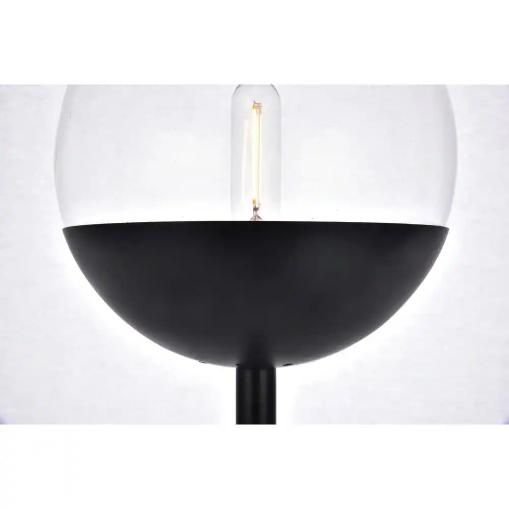 Back. Living District - Eclipse 1 Light Black Floor Lamp With Clear Glass - Black And Clear.