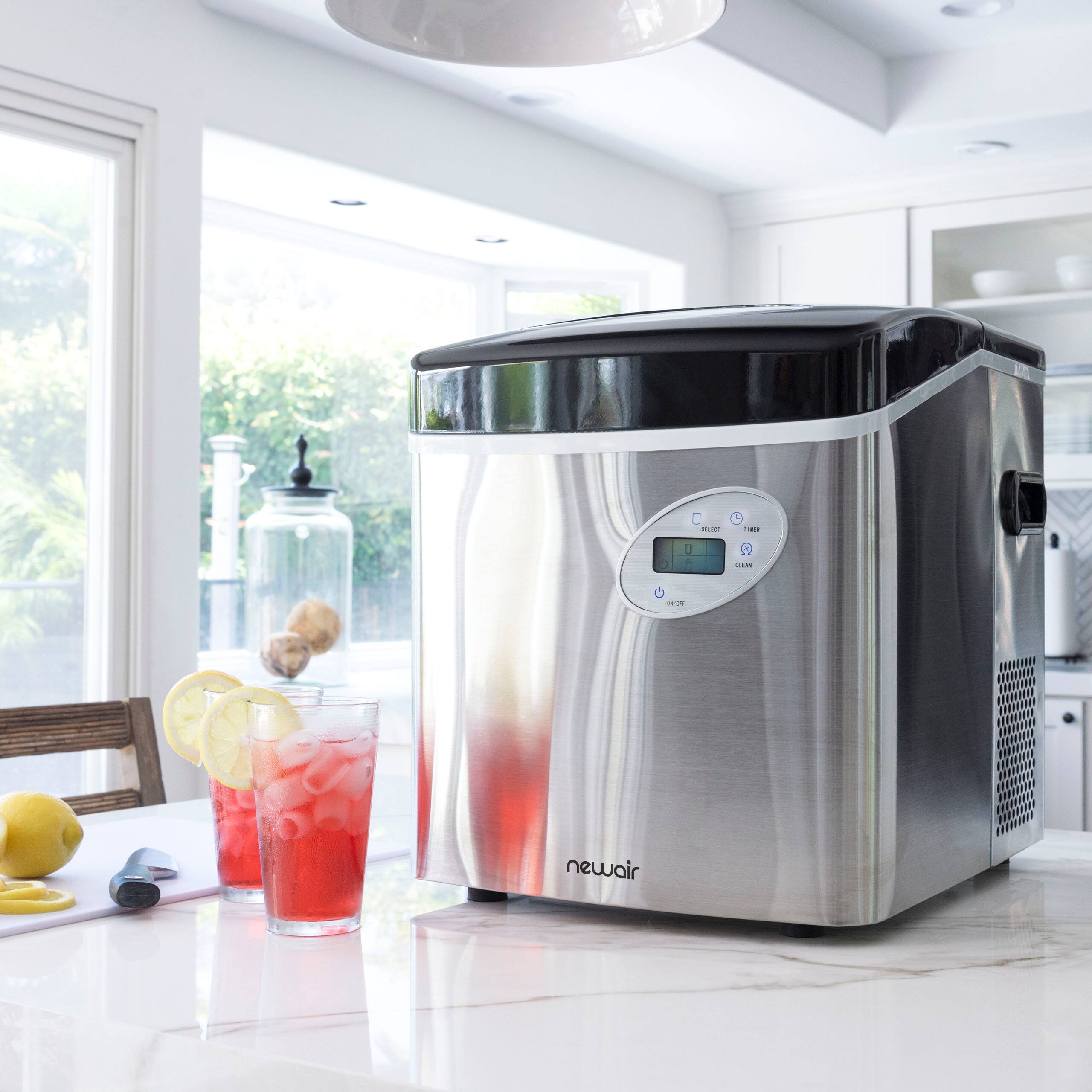 Alt View 12. NewAir - 50-lb Portable Ice Maker - Stainless Steel.