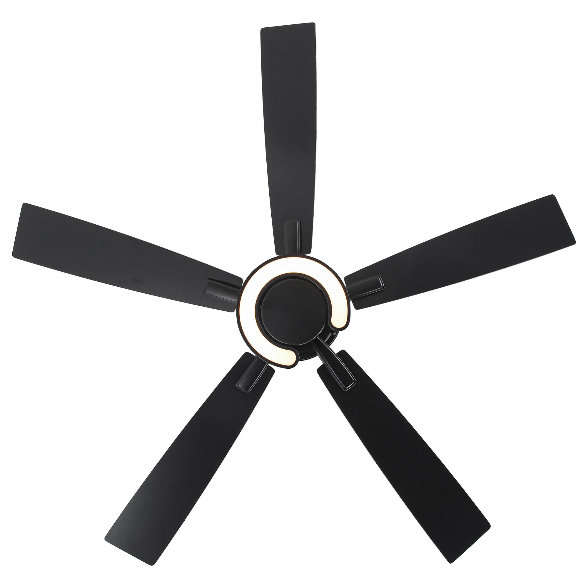 Alt View 5. Parrot Uncle - 52" Modern Intergatred LED Reversible Black Ceiling Fan with Light and Remote - Black.