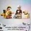 Includes 2 LEGO minifigures and a LEGO dog figure.
