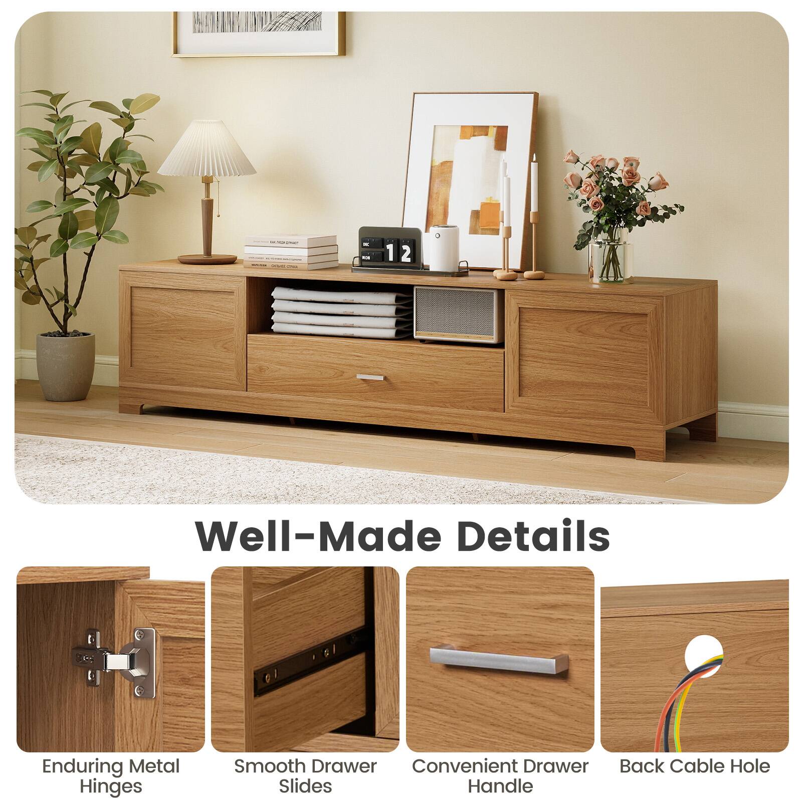 - Well-Made Details
- Enduring Metal Hinges
- Smooth Drawer Slides
- Convenient Drawer Handle
- Back Cable Hole
