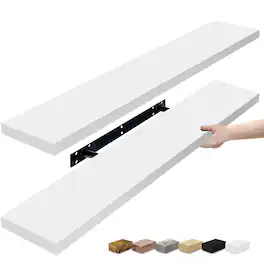 2 Pack (35"x9") Sorbus Floating Wall Shelves for Bedroom, Decor, Kitchen, Living Room - for Trophies, Frames, Bookshelf - White