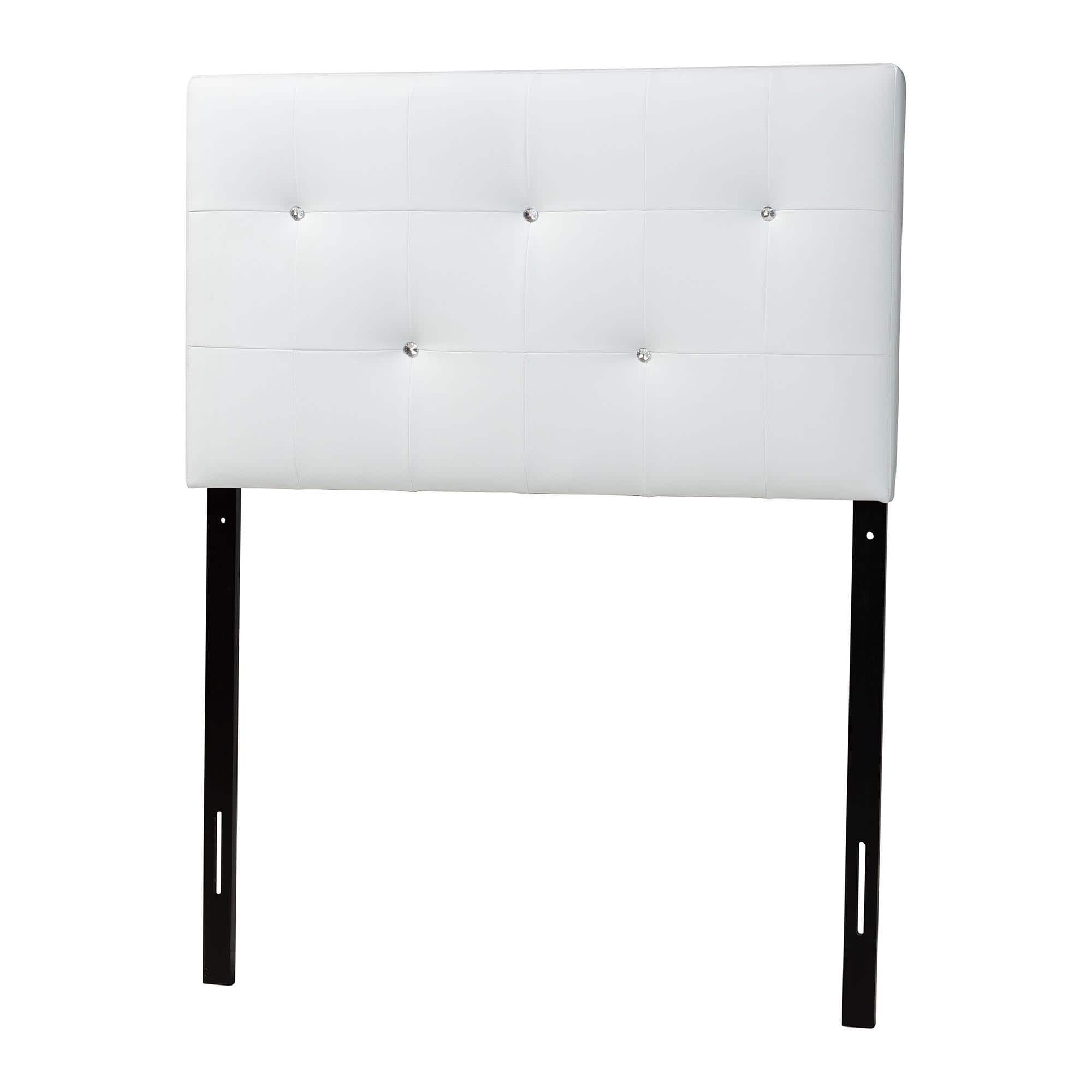 Front. Baxton Studio - Kirchem Modern and Contemporary Faux Leather Upholstered Twin Size Headboard - White.