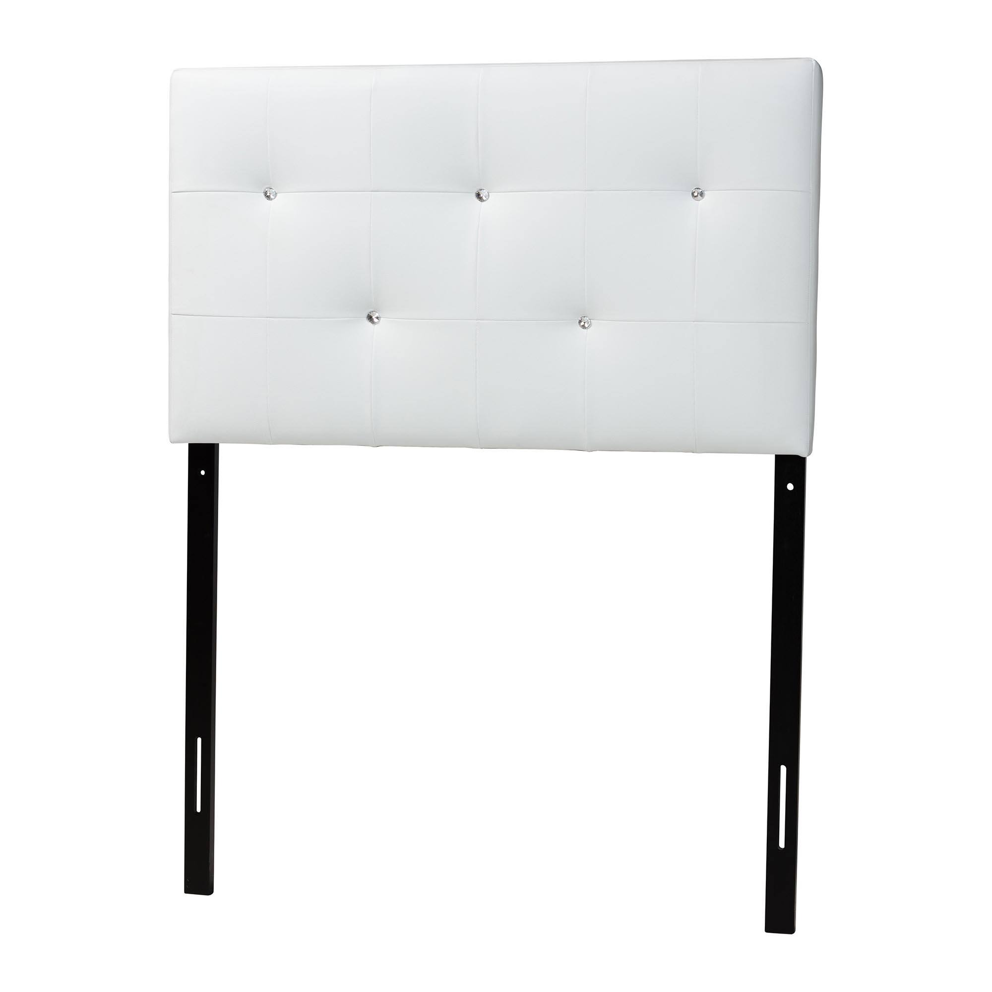 Front. Baxton Studio - Kirchem Modern and Contemporary Faux Leather Upholstered Twin Size Headboard - White.