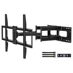 Front. Dazzed Corner - Heavy-Duty Full Motion TV Mount for 65–120" TVs, 220 lb, Long Arm - Black.