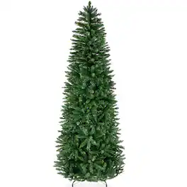 Best Choice Products - 6ft Unlit Pencil Christmas Tree, Spruce Style Holiday Decor w/ 618 Branch Tips, Metal Base - Green