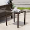 Crestlive Products - 16in Aluminum Patio Side Square Outdoor End Table 15.7inWx15.7inL - Brown