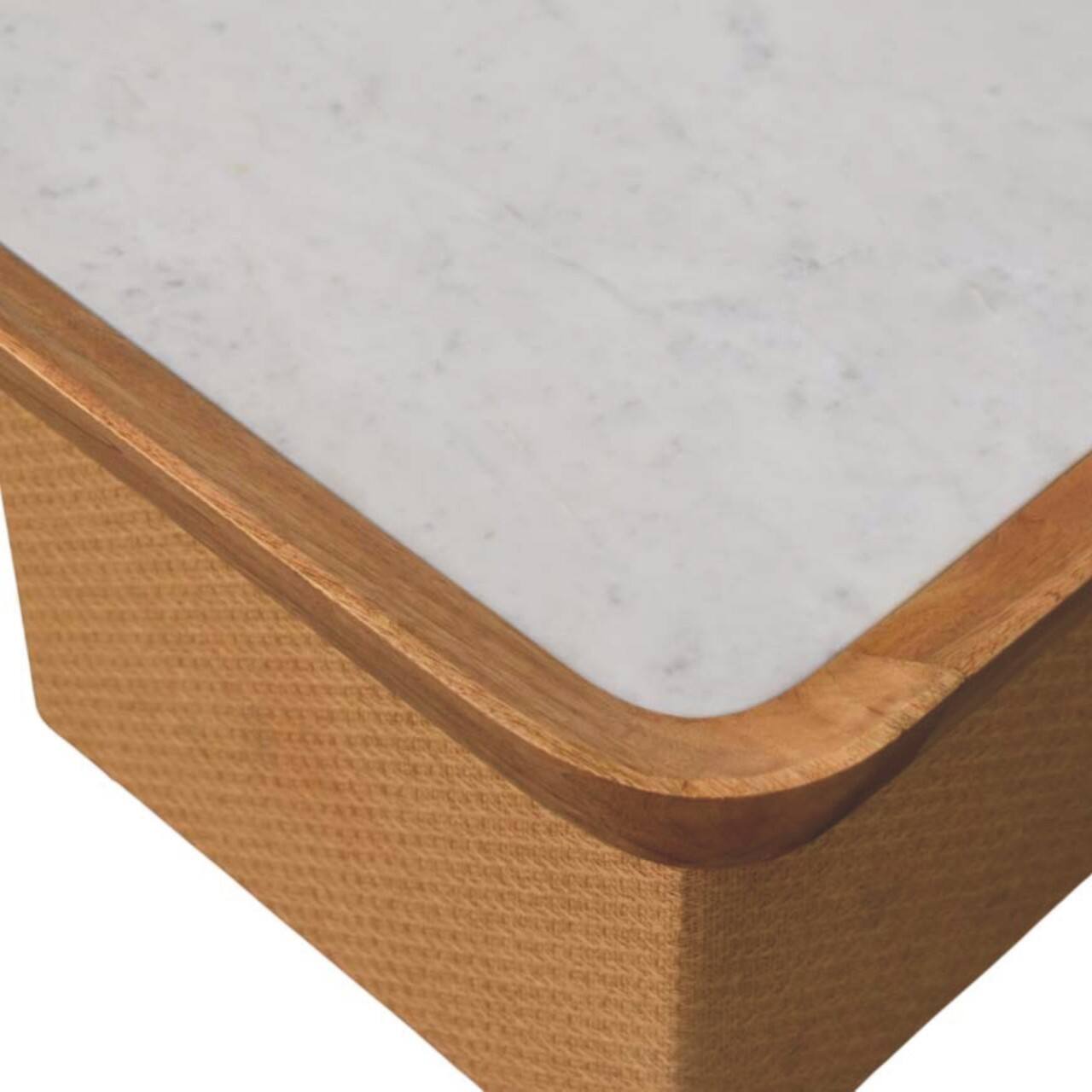 Alt View 2. Artisan Furniture - Artisan Furniture Solid Wood Marble Top Chatai Coffee Table, Brown - Brown.