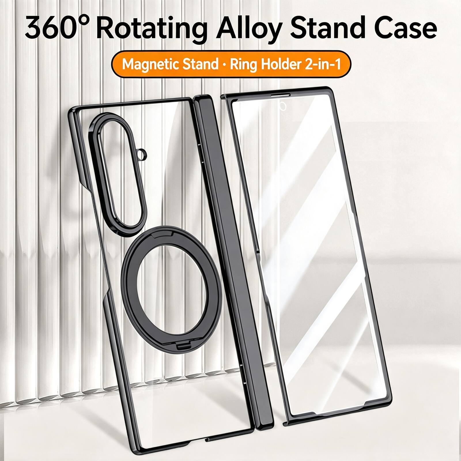 360° Rotating Alloy Stand Case  
Magnetic Stand • Ring Holder 2-in-1