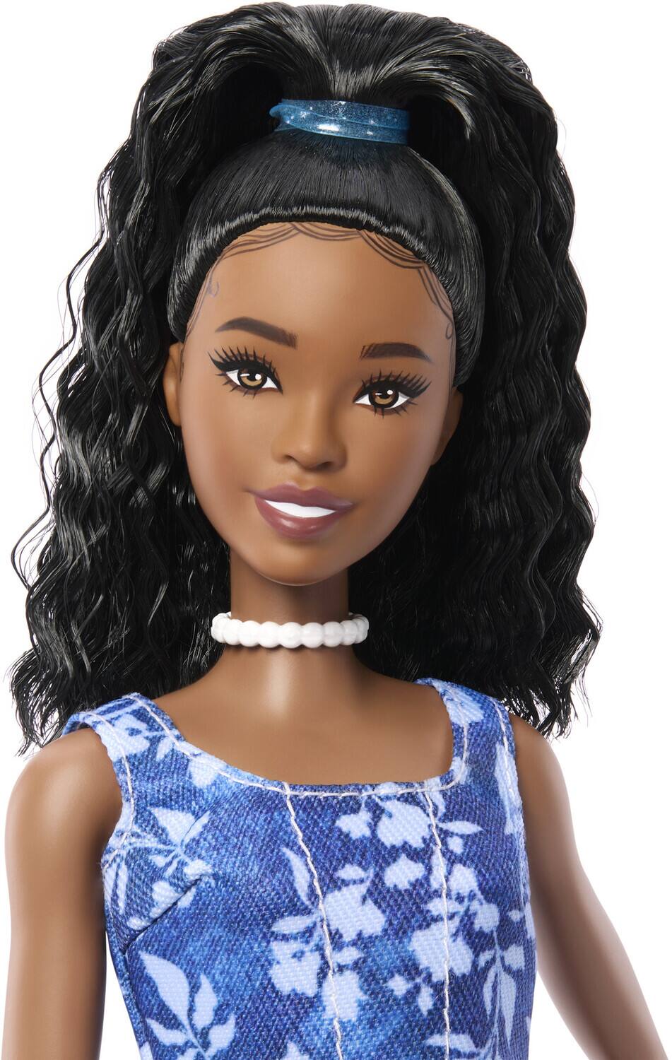 Alt View 3. Mattel - Barbie Fashionista Doll #248 With Floral Denim, Black Hair   - COLLECTIBLES - Multicolor.