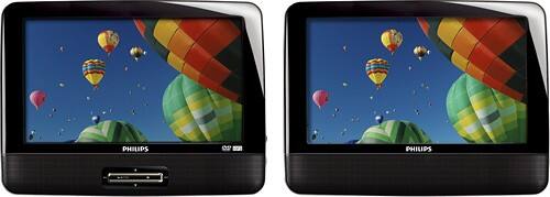 Front Standard. Philips - Refurbished 9" Widescreen Portable DVD Player with Dual Screens.