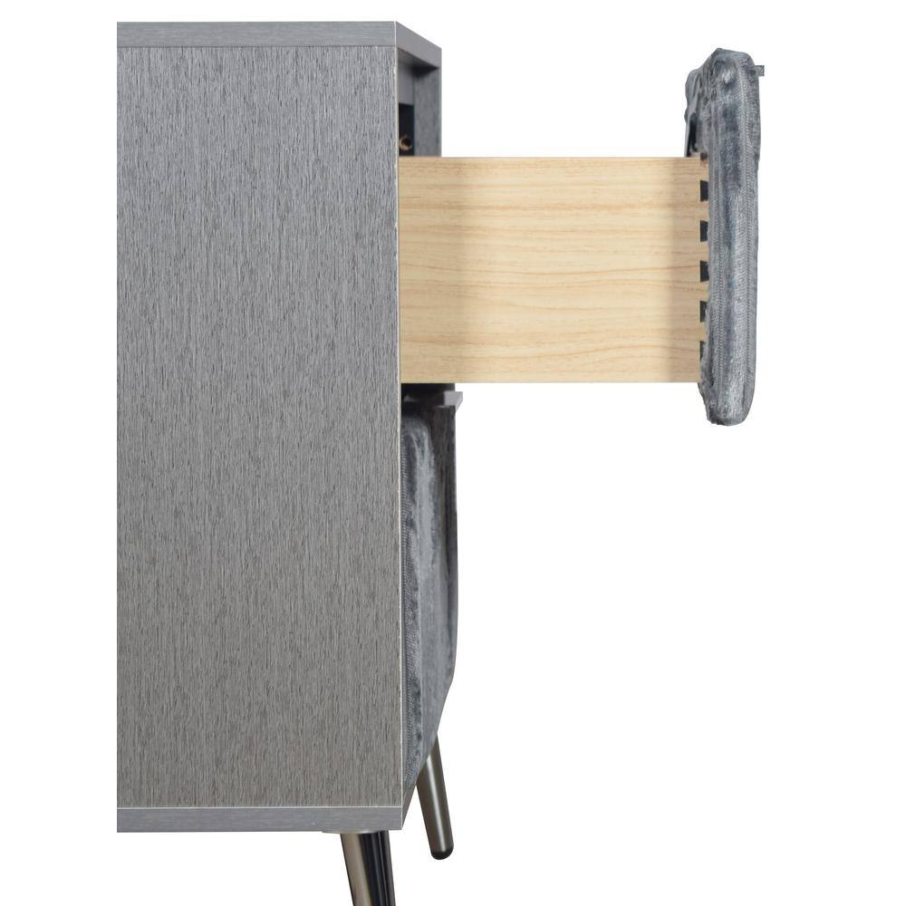 Back. New Classic Furniture - Kailani Nightstand- Gray - Gray.