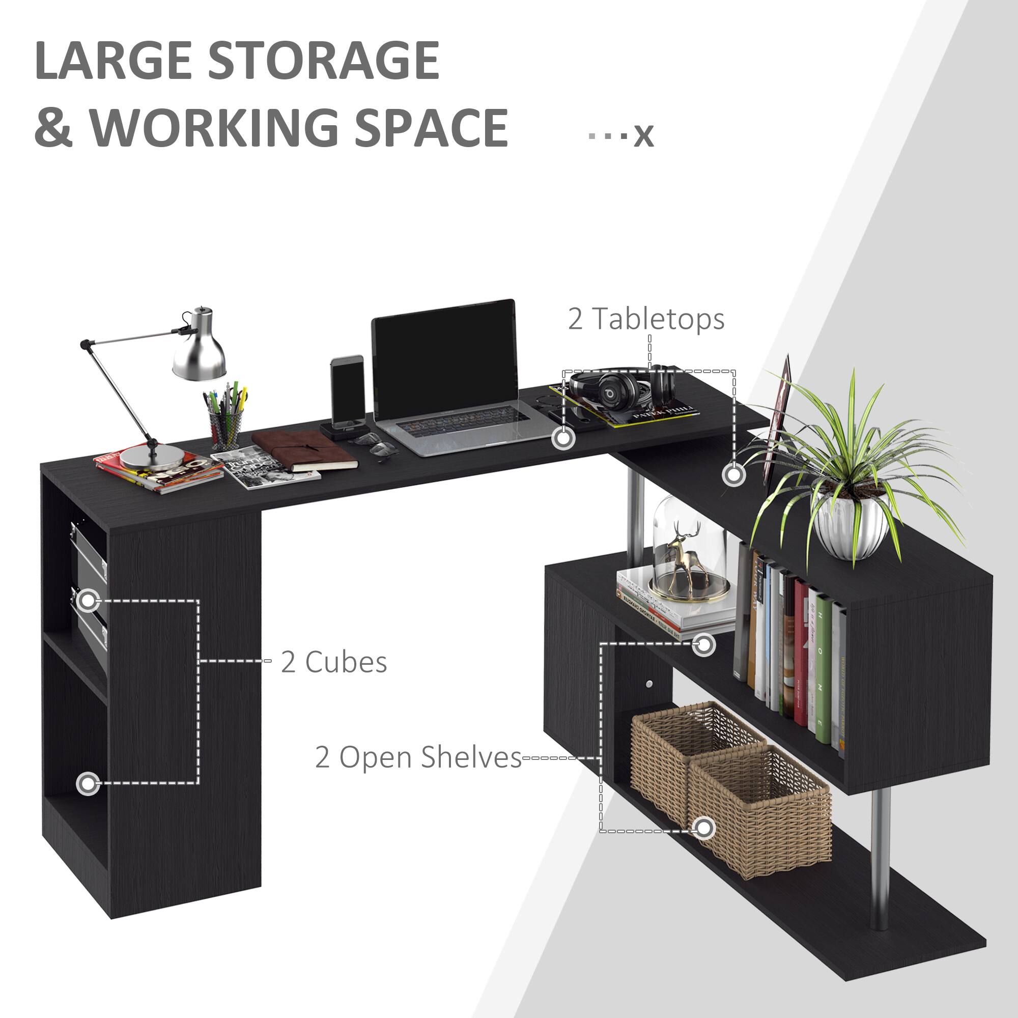 LARGE STORAGE & WORKING SPACE

- 2 Tabletops
- 2 Cubes
- 2 Open Shelves