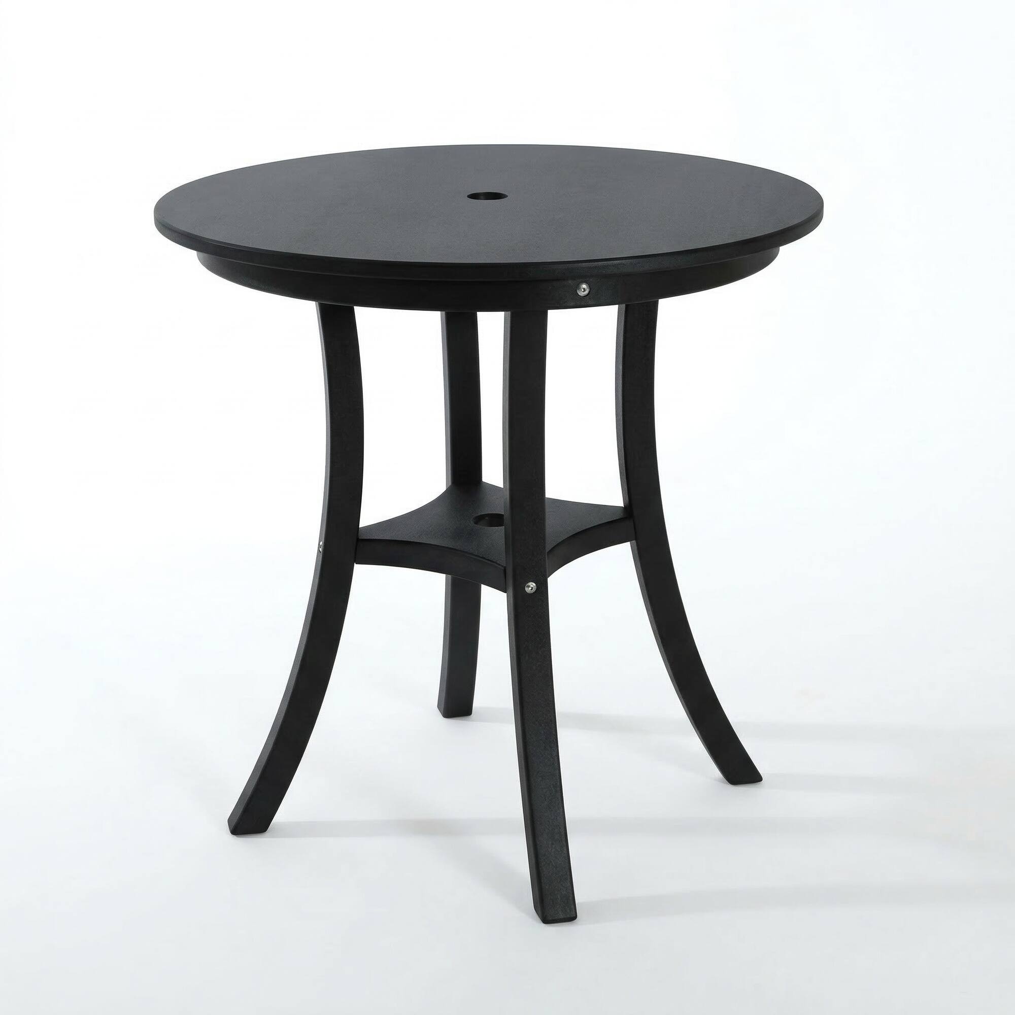 Alt View 2. Boyel Living - 3-Piece HDPE Patio Bistro Set with Round Table and 2 Chairs - Black.