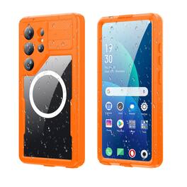 UUCOVER - Waterproof Case for Samsung Galaxy S26 Ultra, Mag Safe Shockproof Built-in Lens & Screen Protector Full Body Phone Cover - Orange