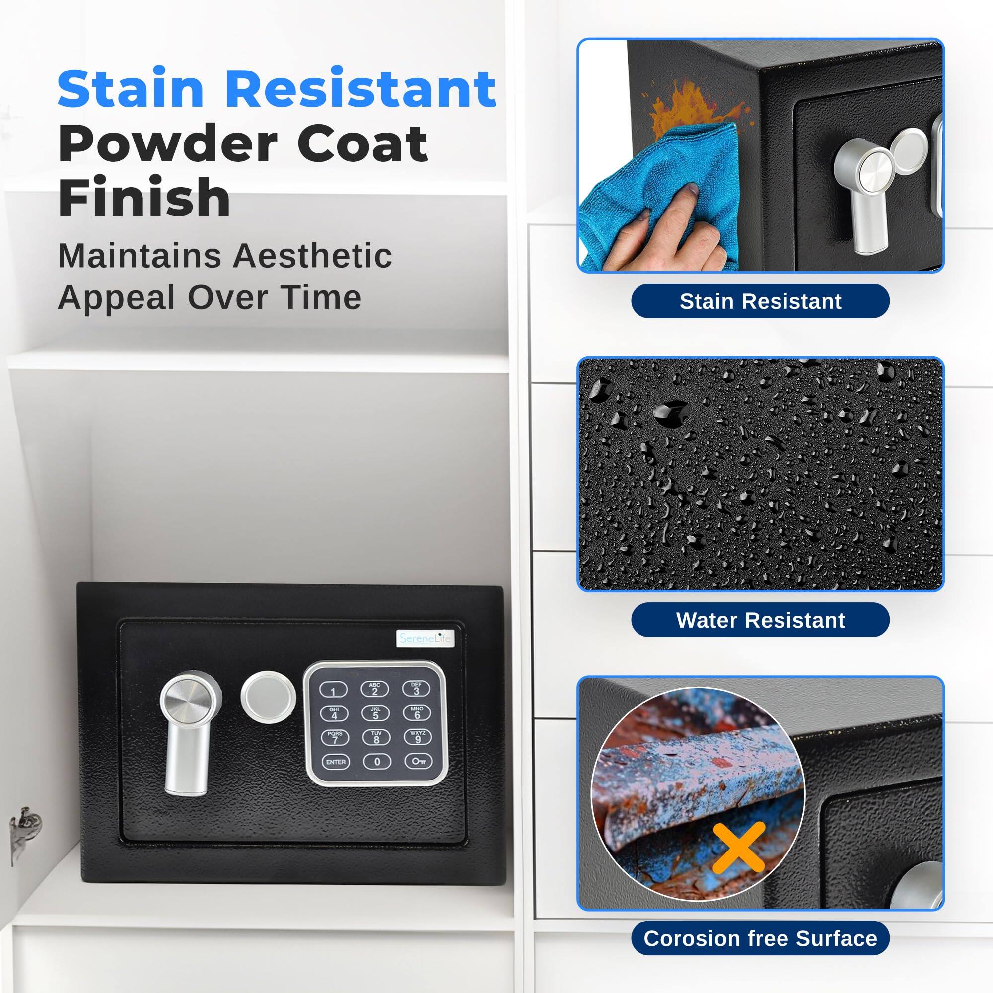 Stain Resistant Powder Coat Finish Maintains Aesthetic Appeal Over Time

Stain Resistant

Water Resistant

Corrosion free Surface