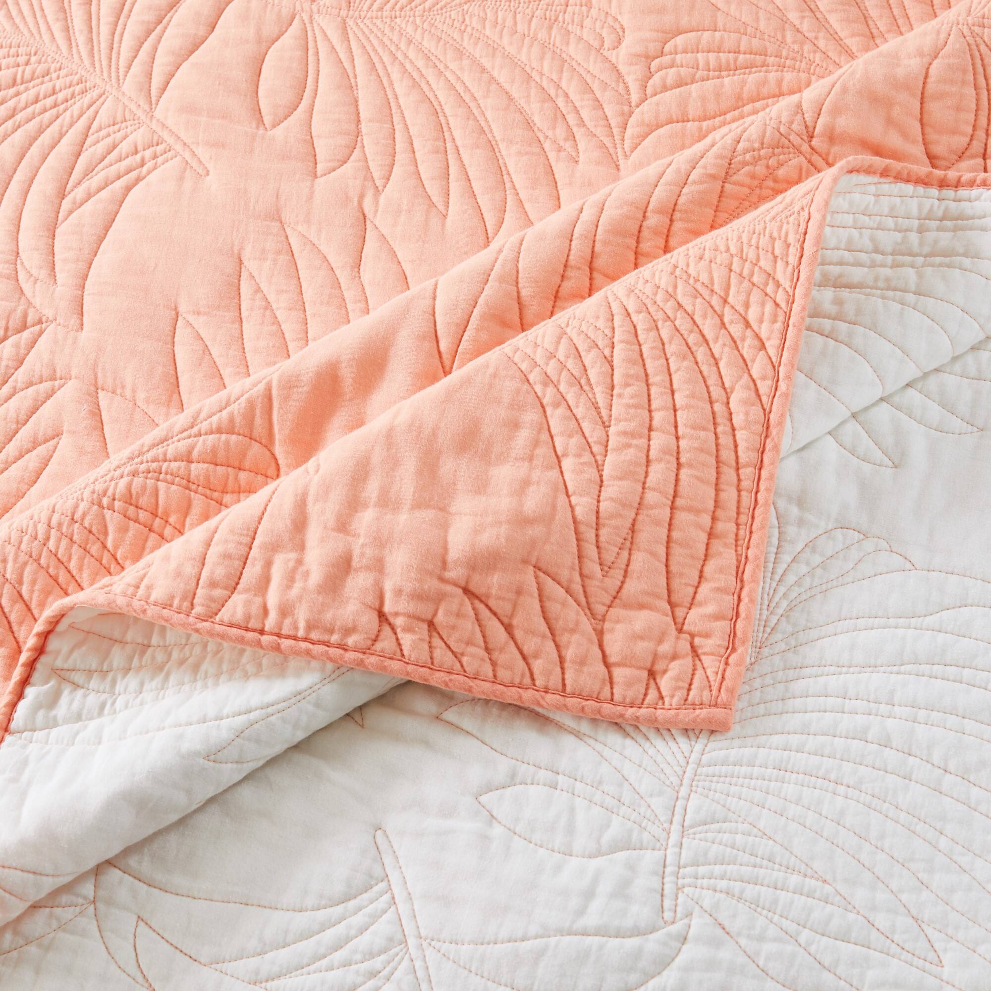 Left. BreeBe - Palm Coast Throw - Coral.