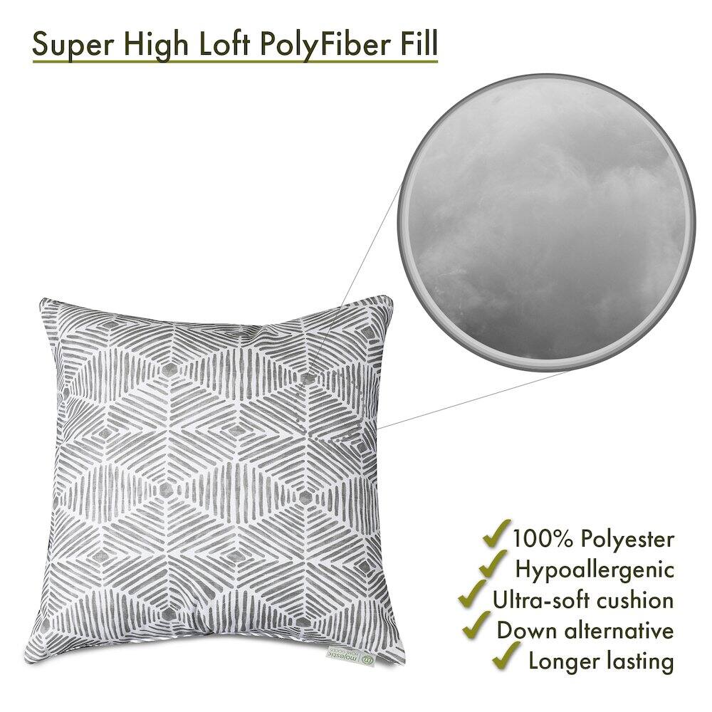 Super High Loft PolyFiber Fill

- 100% Polyester
- Hypoallergenic
- Ultra-soft cushion
- Down alternative
- Longer lasting