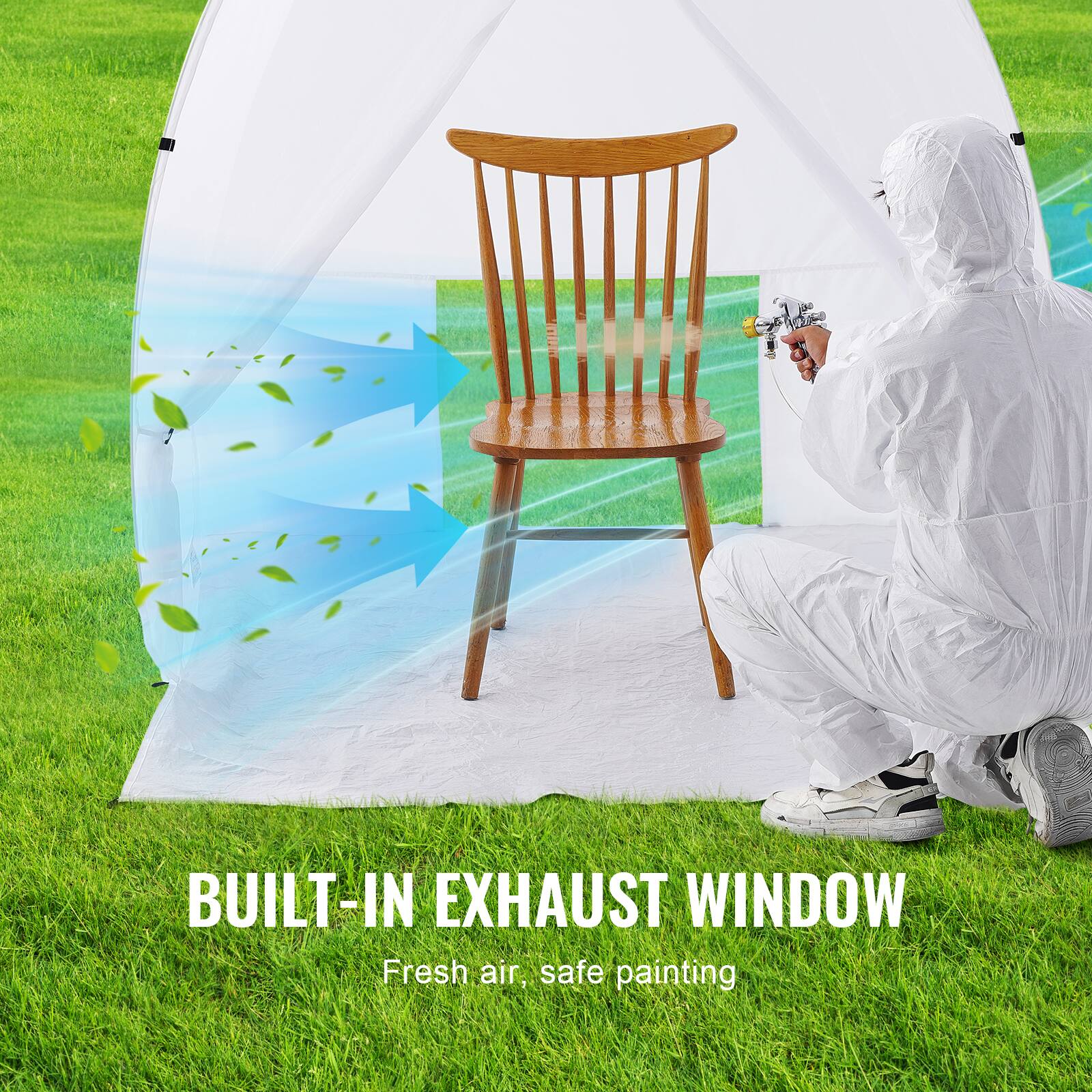BUILT-IN EXHAUST WINDOW  
Fresh air, safe painting