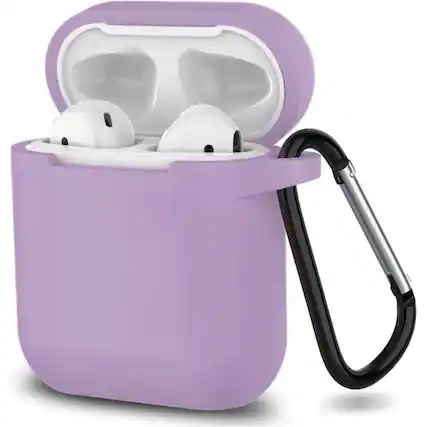 Front. Entronix - Entronix Silicone Case for AirPods 1st and 2nd Generation - Soft-Touch Protection - Purple.