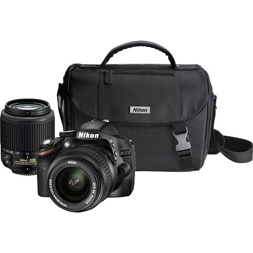 Nikon D3200 24.2MP Wi-Fi Digital DSLR Camera with 18-55mm and 55-200mm Lenses
