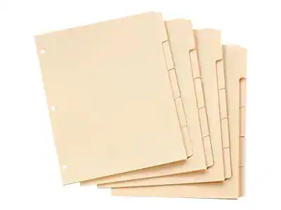 Front. Oxford - Write-On Paper 5 Tab Dividers, 20 Sets/Box - Manila.