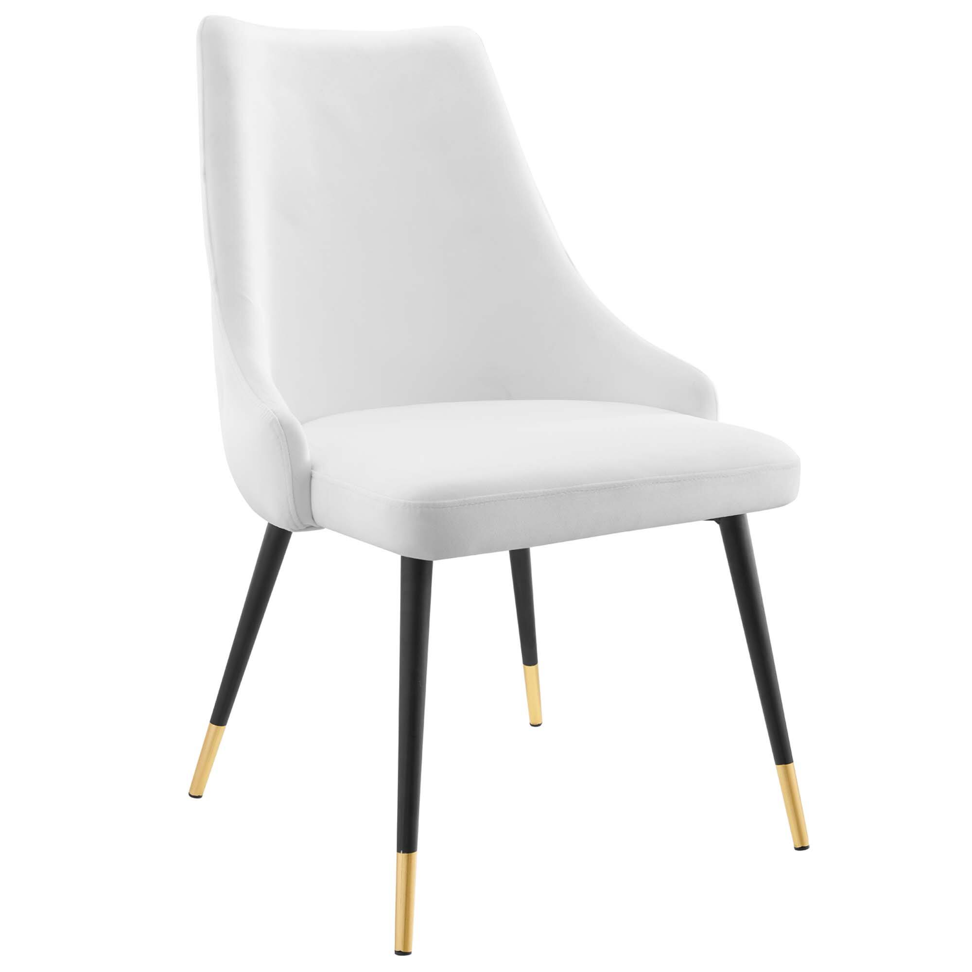 Angle. Modway - Adorn Tufted Performance Velvet Dining Side Chair by Modway - White.