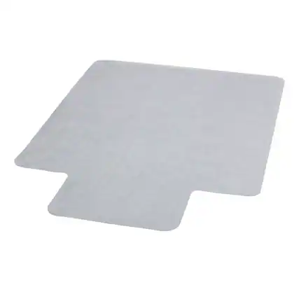 Front. Emma + Oliver - 45'' x 53'' Carpet Chair Mat with Lip - Clear.