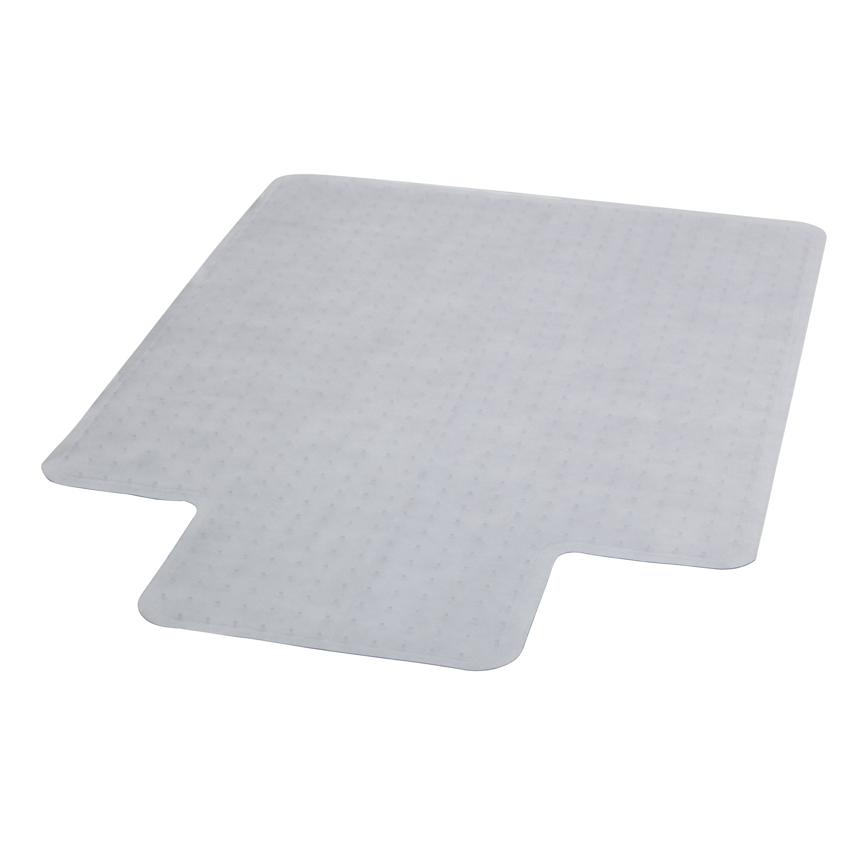 Front. Emma + Oliver - 45'' x 53'' Carpet Chair Mat with Lip - Clear.