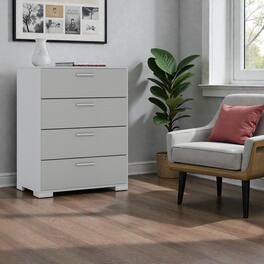 Hivvago - Sturdy 4-Drawer Cabinet with Handles and Anti-Tipping Design - Gray