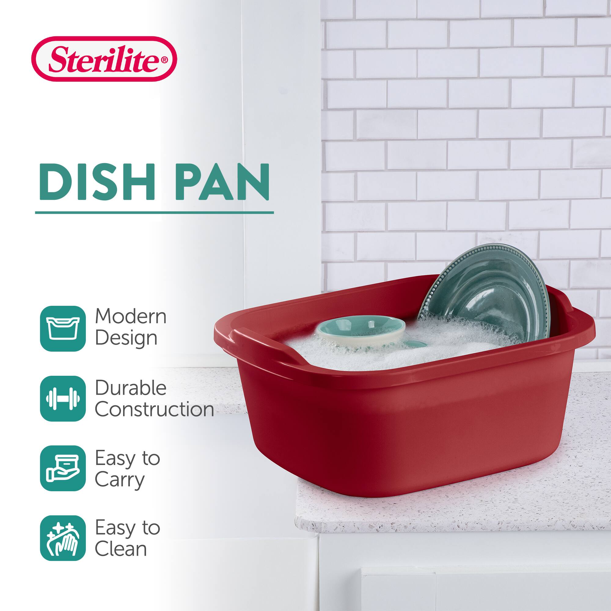 Sterilite C DISH PAN Modern Design Durable Construction Easy to Carry Easy to Clean
