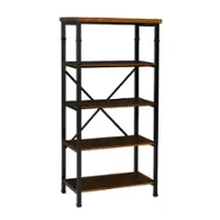 Linon Home Décor - Averill 4-Shelf Bookcase - Black and Ash - Front_Zoom