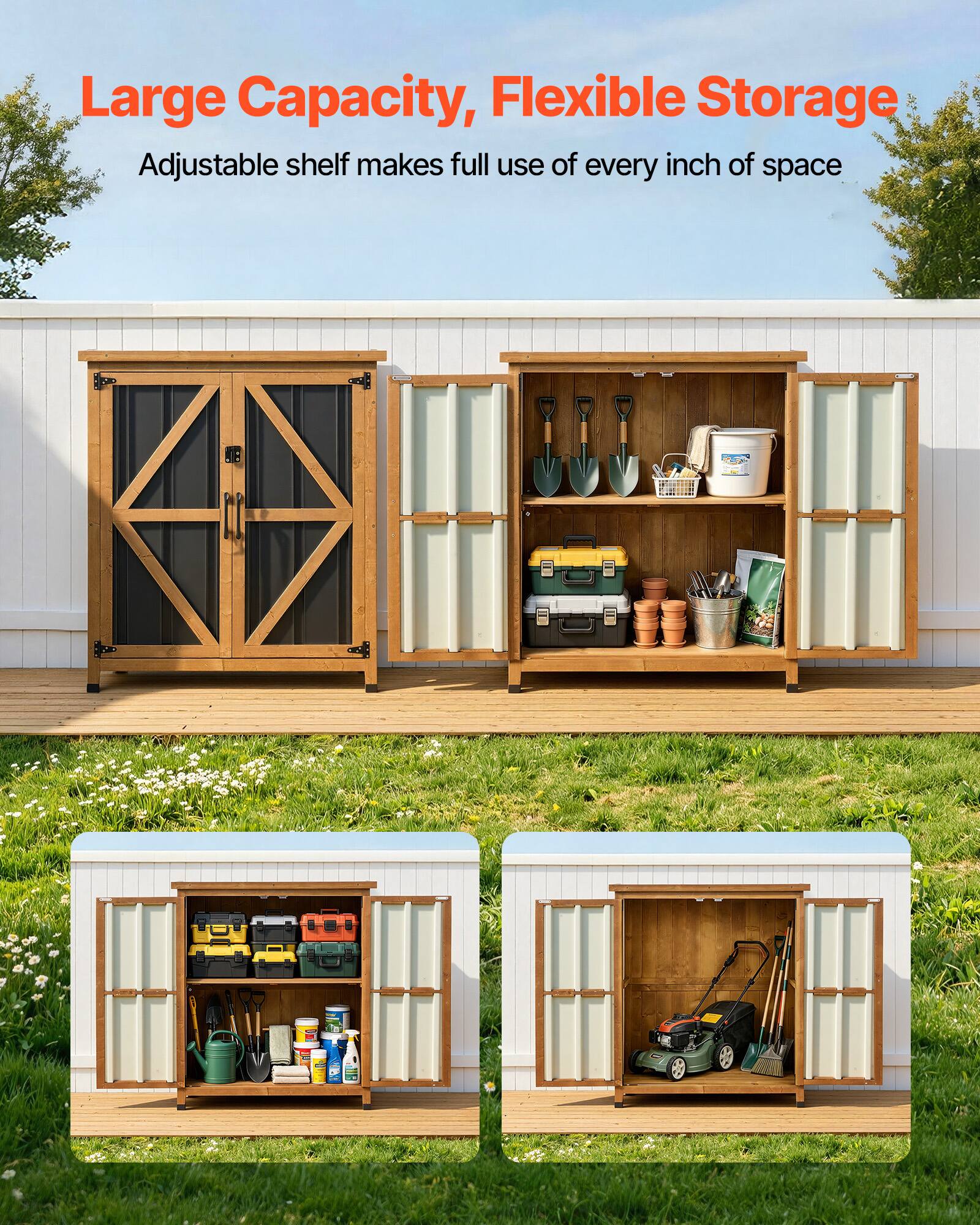 Large Capacity, Flexible Storage  
Adjustable shelf makes full use of every inch of space