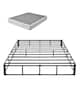 Front. VEVOR - Box Spring, Queen Size Bed Frame with Washable Fabric Cloth, Heavy Duty Metal Frame, 9 in Mattress Foundation - Gray;White.