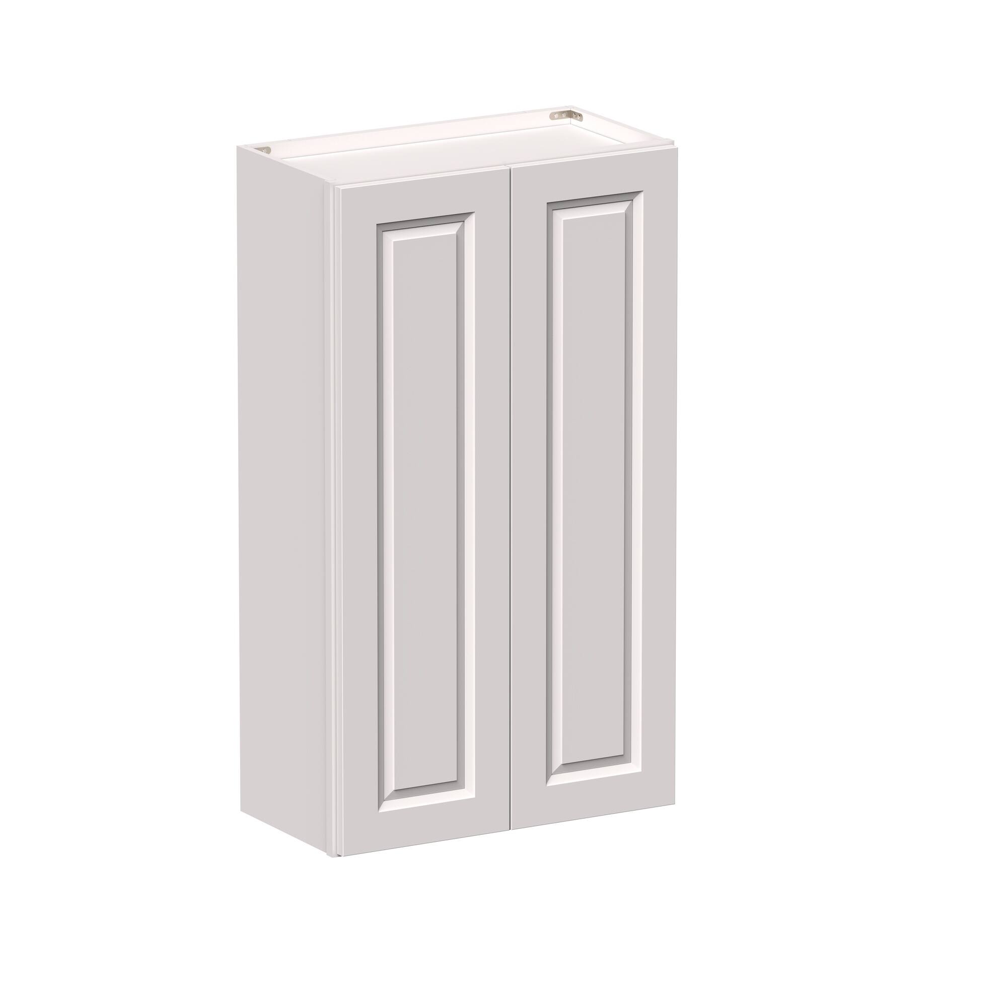 Angle. Boyel Living - 24-in W x 42-in H x 12-in D Shaker RTA Kitchen Wall Cabinet with Soft-Close Doors - Glacier White.