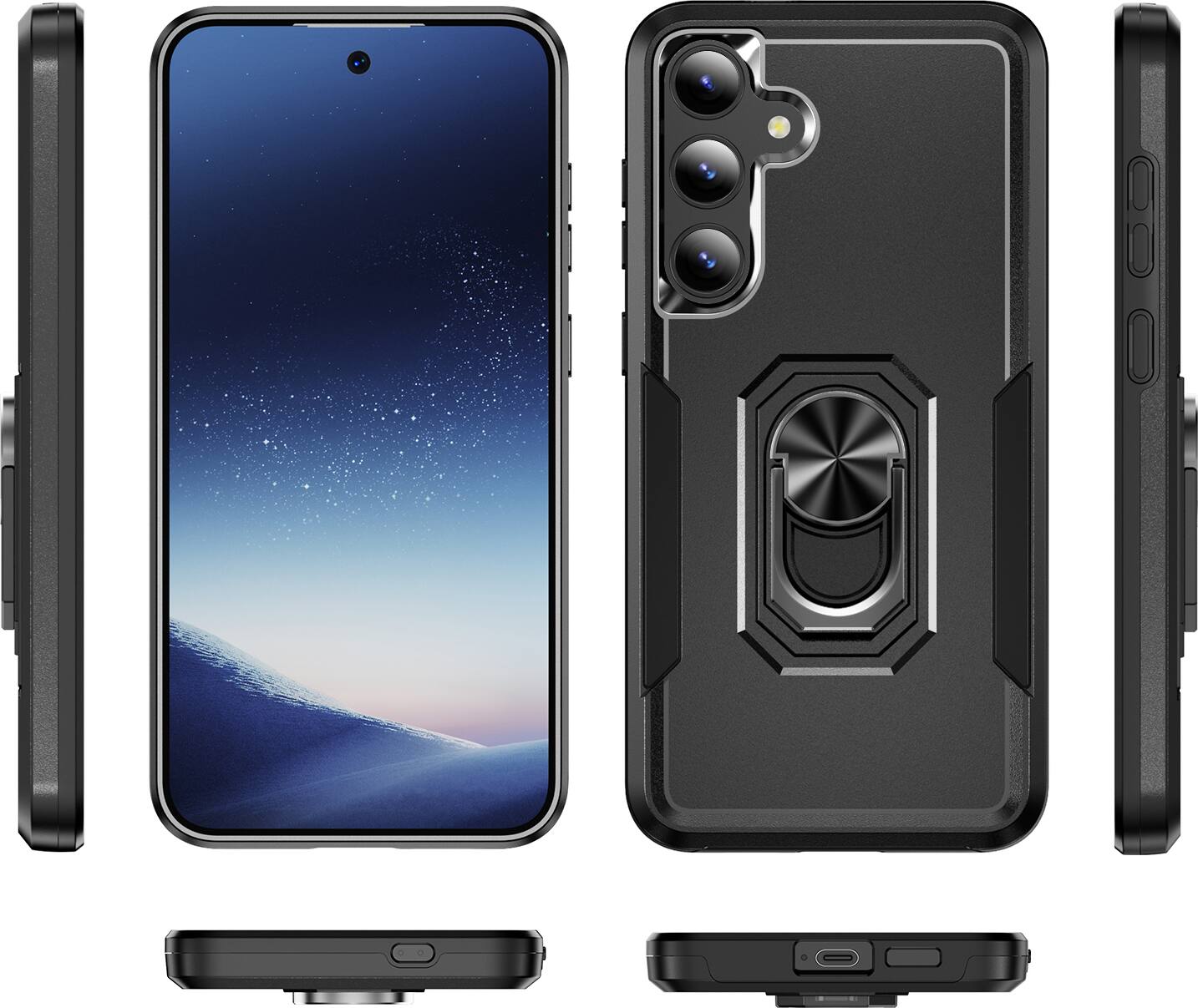 Alt View 13. SaharaCase - ArmorPro Kickstand Case for Samsung Galaxy S24 - Scorpion Black.