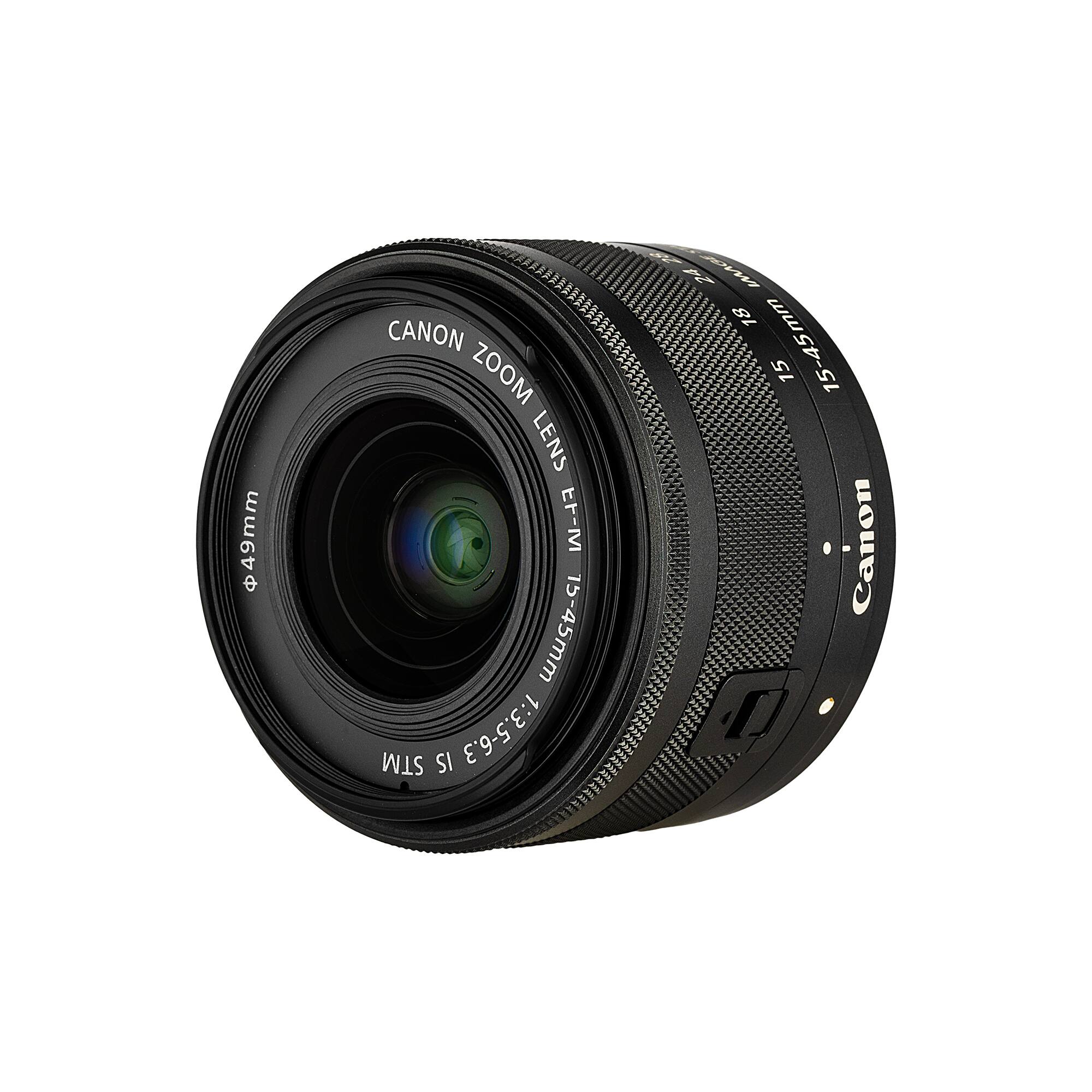 49mm CANON ZOOM LENS 15-45mm STM 1:3.5-6.3 F 5o 18 15-45mm 15 Canon