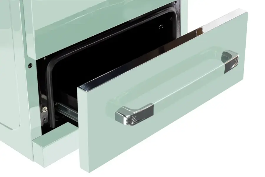 Alt View 11. Unique Appliances - Classic Retro 2.9 Cu. Ft. Freestanding Gas Convection Range - Summer Mint Green.