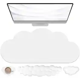 Earthley Blooms - Large Cloud Mouse Pad Waterproof With Wrist And Set Computer Desk Support Mousepad For 35.. Rainbow - 02White