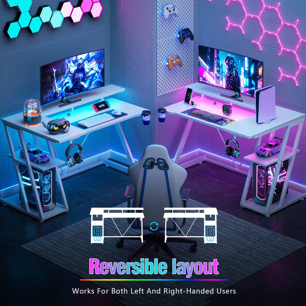 Reversible layout  
Works For Both Left And Right-Handed Users