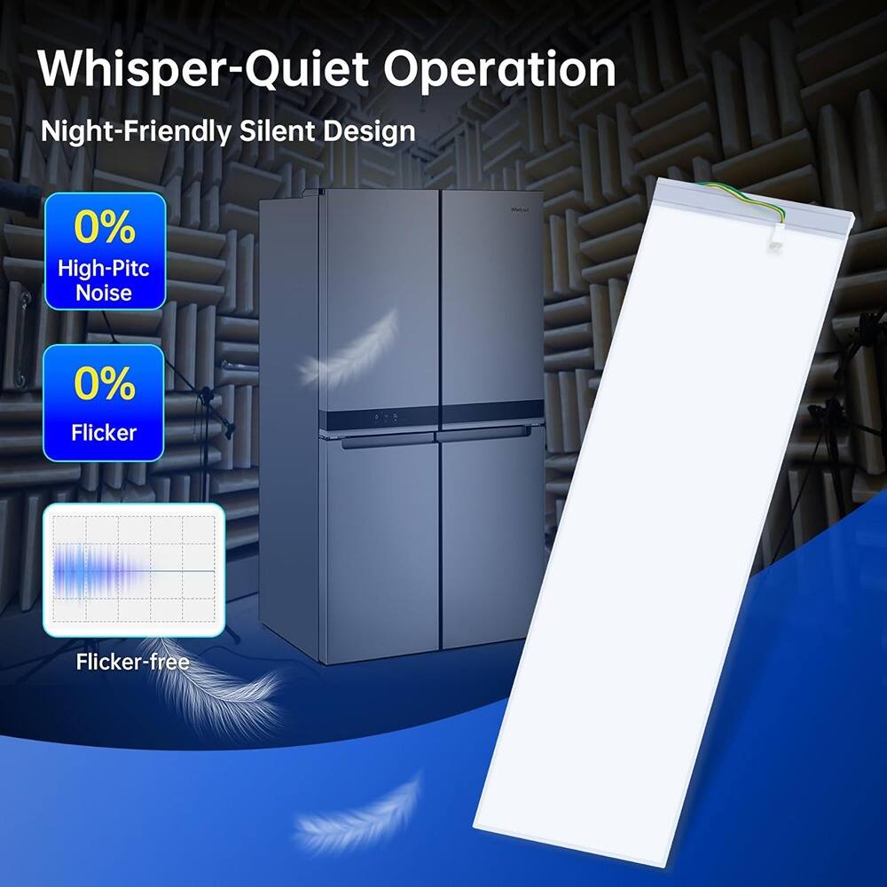 Whisper-Quiet Operation  
Night-Friendly Silent Design  

0% High-Pitch Noise  
0% Flicker  
Flicker-free
