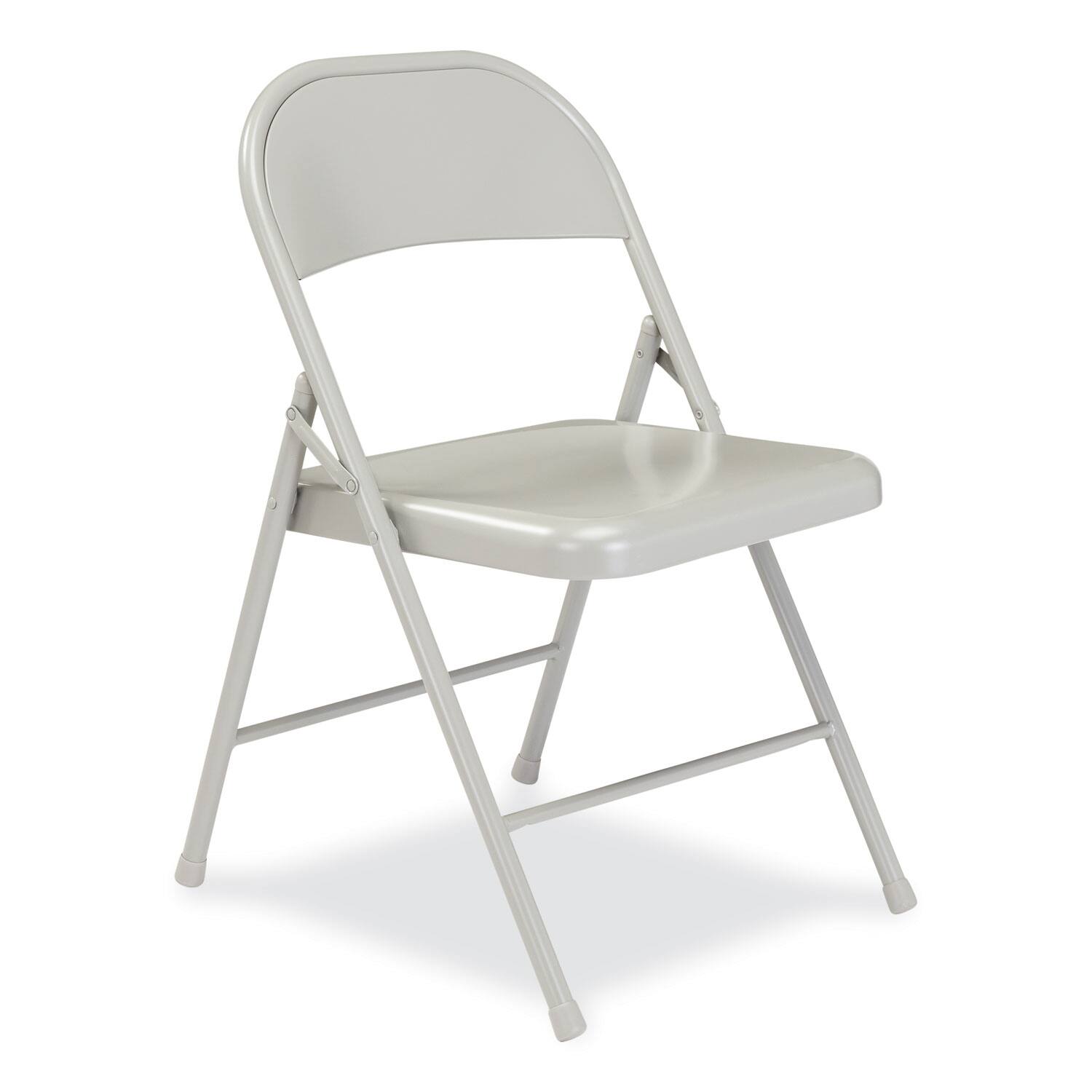 Angle. National Brand - 900 Series All-Steel Folding Chair Supports Up to 250 lb 17.75 Seat Height Gray Seat Gray Back Gray Base 4/Cartpn - Gray.